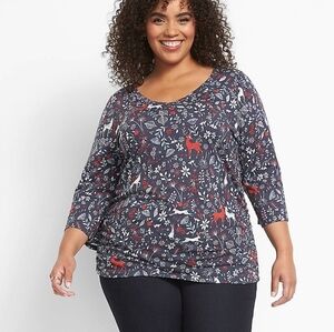 Lane Bryant Ruched Shirt Size 14 16